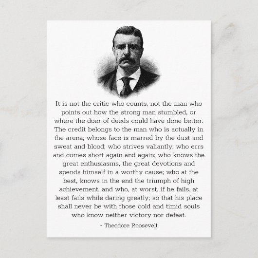 Roosevelt: "Man in de Arena" Briefkaart (Voorkant)