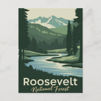 Roosevelt National Forest Minimale reiskunst Feestdagenkaart