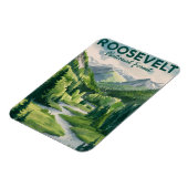 Roosevelt National Forest Waterverf Reizen Magneet (Linkerzijde)