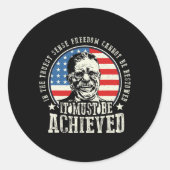 Roosevelt Quote Vrijheid moet worden bereikt 4th v Ronde Sticker (Voorkant)