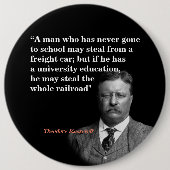 Roosevelt Theodore citeert beroemde "teddy Rooseve Ronde Button 6,0 Cm (Voorkant)