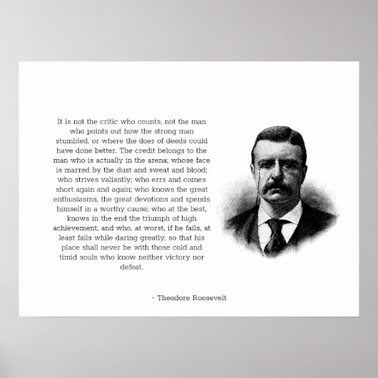 Roosevelt's Man in de Arena Horizontal Poster (Voorkant)