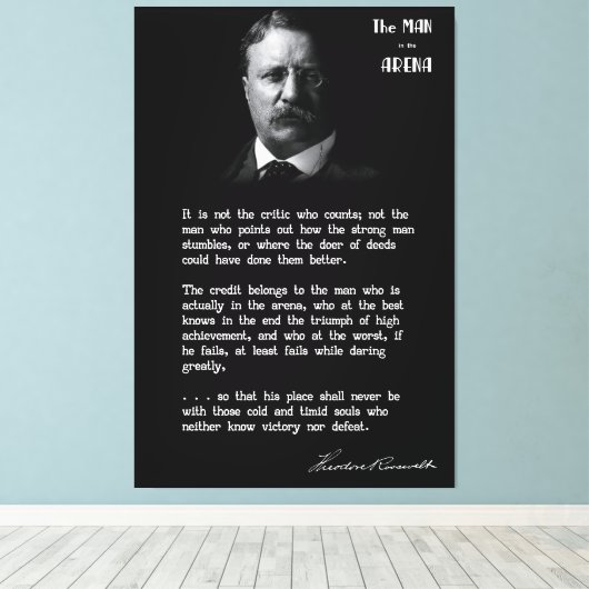 Roosevelt's MAN in de ARENA Speech 2 Canvas Afdruk (Insitu (Houten vloer))