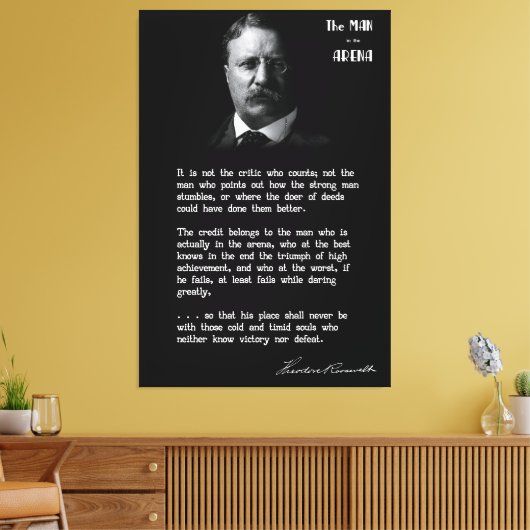 Roosevelt's MAN in de ARENA Speech 2 Canvas Afdruk (Insitu (Woonkamer))