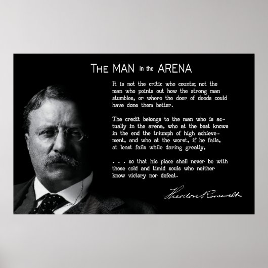 Roosevelt's MAN in de ARENA Speech Poster (Voorkant)