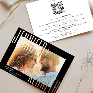 ROOSGOLD OPPALLENDE NAMEN FOTO QR CODE SAVE THE DA FOLIE UITNODIGING