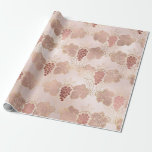 Roosgoud en Blush Franse wijn thema Cadeaupapier<br><div class="desc">Parijs vintage druiven wijngaard patroon inpakpapier..</div>