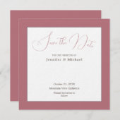 Roosgoud Witte Kleur Professionele Minimalist Save The Date (Voorkant / Achterkant)
