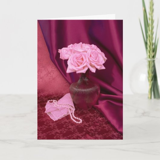 Rooskleurig nam I toe Feestdagen Kaart (Voorkant)