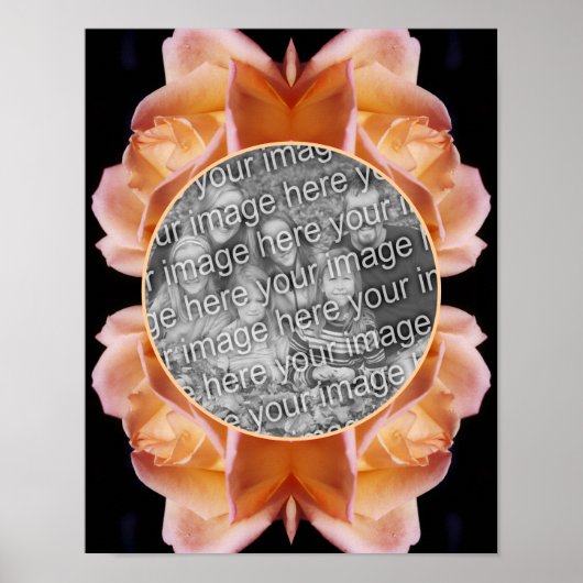Roosknop Bloem Frame Getint Maak Je Eigen Foto Poster (Voorkant)