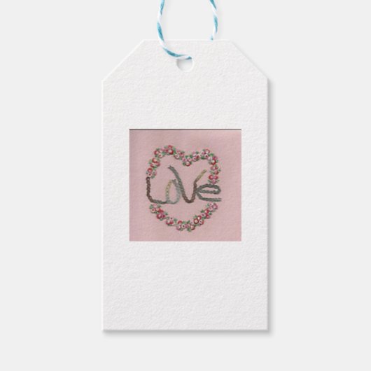Roosknop Liefde Cadeaubijslags Cadeaulabel (Voorkant)