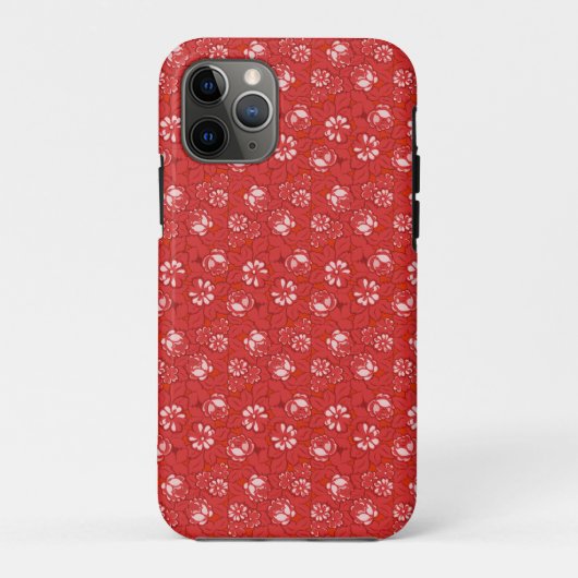 Roospatroon in rood Case-Mate iPhone case (Achterkant)