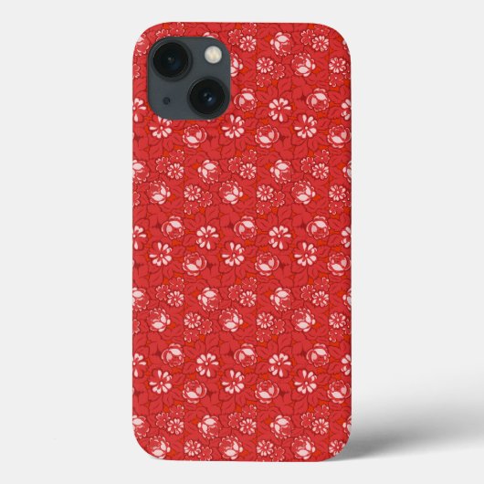 Roospatroon in rood Case-Mate iPhone case (Achterkant)