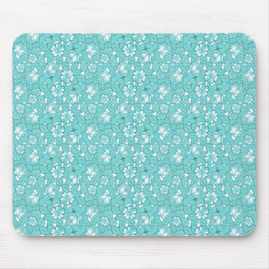 Roospatroon in turquoise muismat (Voorkant)