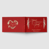 Roosrand en hartmonogram - Rode gastensboek Gastenboek (Volledig)
