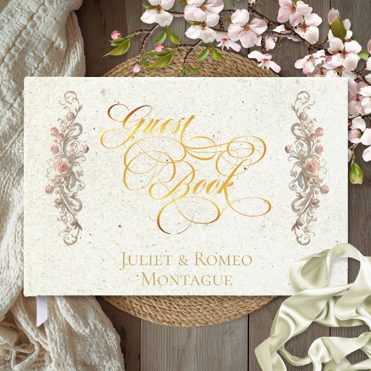Roosrand & Hart Monogram - Crème Gastboek Gastenboek