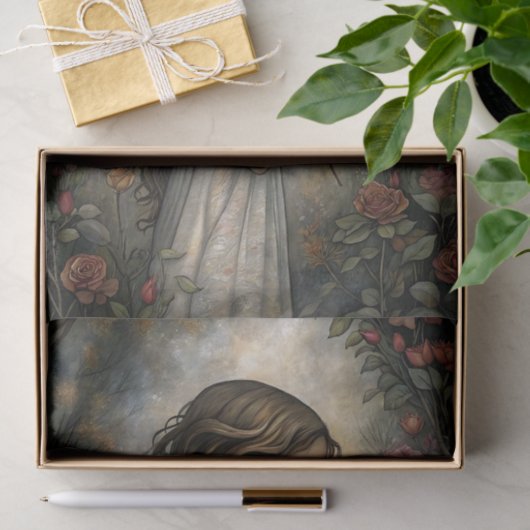 Roos's eerste kus decoupage tissuepapier (Geschenk)