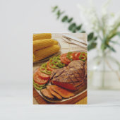 Roost van heerlijk rundvlees met maïs briefkaart (Staand voorkant)