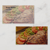 Roost van heerlijk rundvlees met maïs visitekaartje (Voorkant / Achterkant)