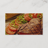 Roost van heerlijk rundvlees met maïs visitekaartje (Achterkant)