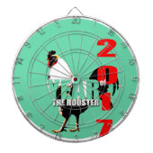 Rooster 2017 jaar in groen cirkeldartboard dartbord (Voorkant)