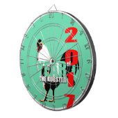 Rooster 2017 jaar in groen cirkeldartboard dartbord (Voorkant Rechts)