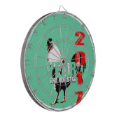 Rooster 2017 jaar in groen cirkeldartboard dartbord (Voorkant Links)
