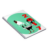 Rooster 2017 jaar in groen notitieboek (Rechterzijde)