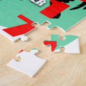 Rooster 2017 Jaar in Groene Cirkel puzzel Legpuzzel (Zijkant)