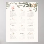 Rooster 2023 FLORAL PASTEL - NL Poster (Voorkant)