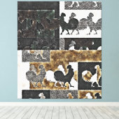 ROOSTER  #2 - Gewikkeld Canvas Afdruk (Insitu (Houten vloer))
