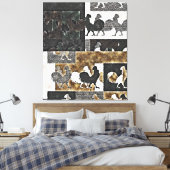 ROOSTER  #2 - Gewikkeld Canvas Afdruk (Insitu (Slaapkamer))