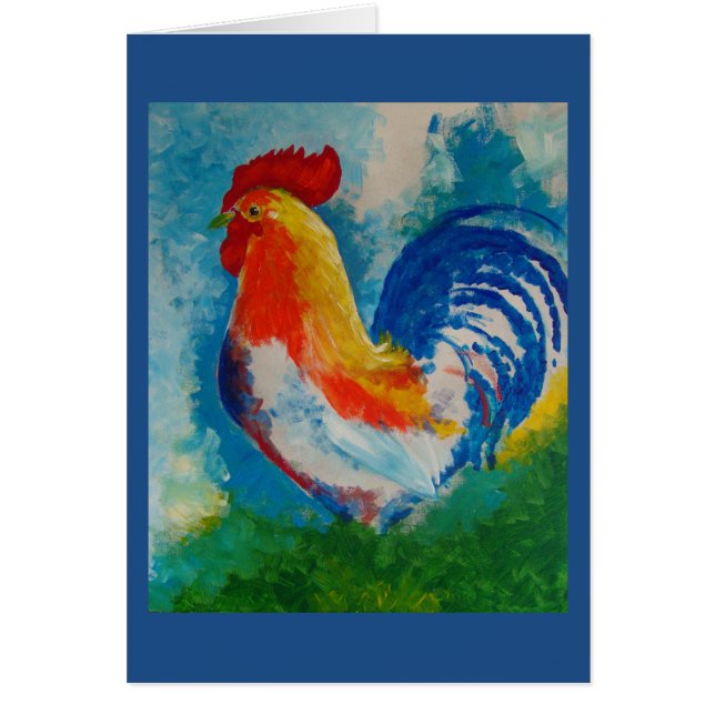 ROOSTER AANGEPASTE KAART 5 X 7" (Voorkant)