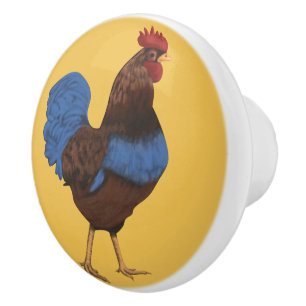 Rooster Aangepaste keramische knop schilderen