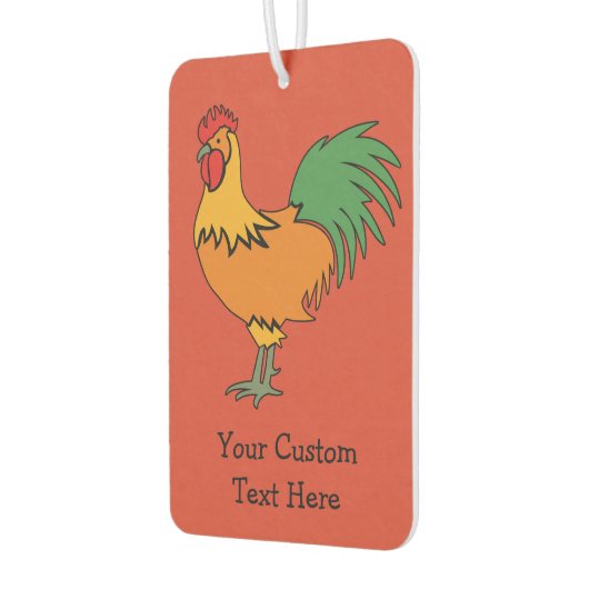 Rooster aangepaste tekst & kleur luchtverfrisser (Links)
