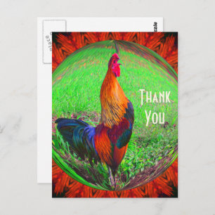 Rooster Abstracte Natuur Dank u Briefkaart