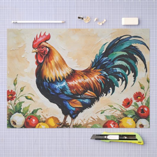 Rooster Acryl Schilderen Decoupage Tissuepapier (Craft)