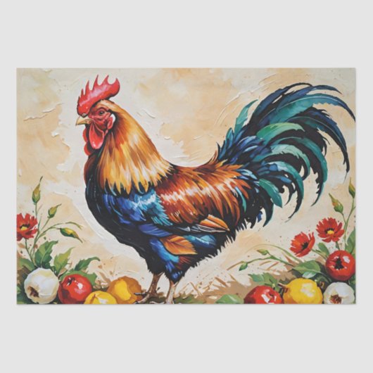 Rooster Acryl Schilderen Decoupage Tissuepapier (Voorkant)