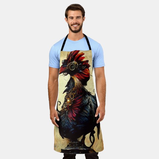 Rooster All-Over Print Apron Schort (Gedragen)