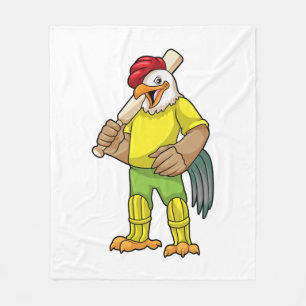 Rooster als Batsman met cricket bat Fleece Deken
