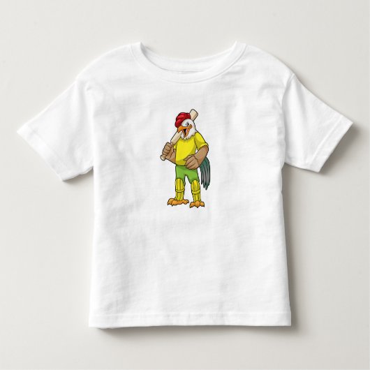 Rooster als Batsman met cricket bat Kinder Shirts (Voorkant)