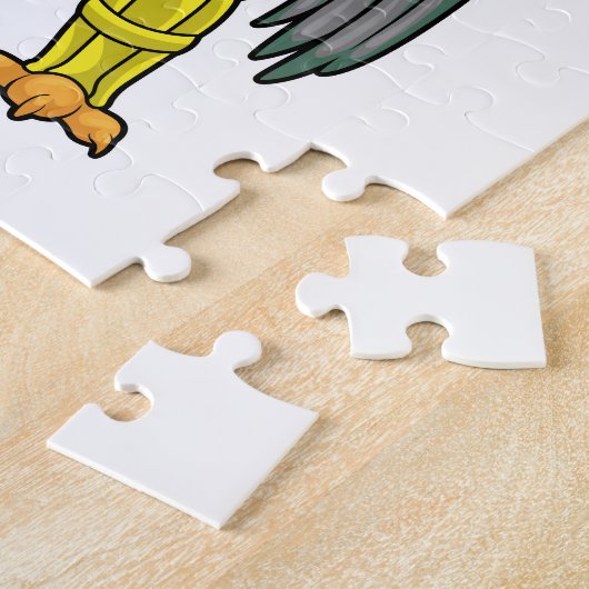 Rooster als Batsman met cricket bat Legpuzzel (Zijkant)