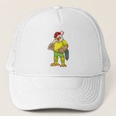 Rooster als Batsman met cricket bat Trucker Pet (Voorkant)