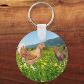 Rooster and Chicken 1  Sleutelhanger (Achterkant)