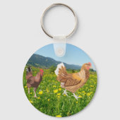Rooster and Chicken 2  Sleutelhanger (Voorkant)
