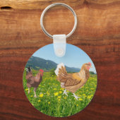 Rooster and Chicken 2  Sleutelhanger (Achterkant)