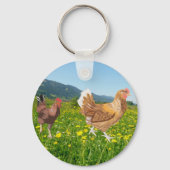 Rooster and Chicken 2  Sleutelhanger (Achterkant)