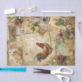 Rooster and Hen Vintage Illustrated Decoupage Tissuepapier (Craft)