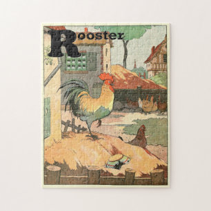 Rooster Animal Alphabet Letter Legpuzzel