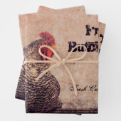 Rooster  Antiek Boerderij Inpakpapier Vel (In situ)